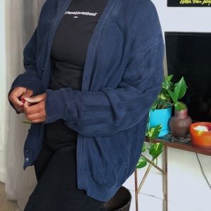 Deep blue Roundtree and Yorke button up cardigan